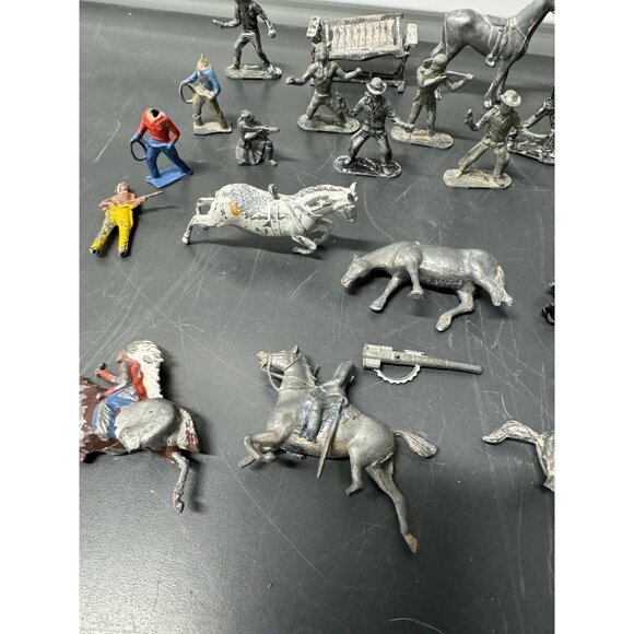Pewter Lone Star Figures And Other Lead Western Figures COWBOYS INDIANS - Picture 4 of 14